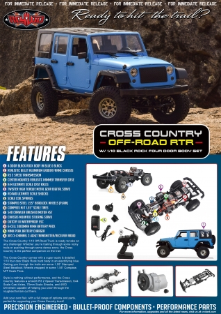 RC4WD Cross-Country Off-Road RTR W/ 1/10 Black Rock Four Door Body Set